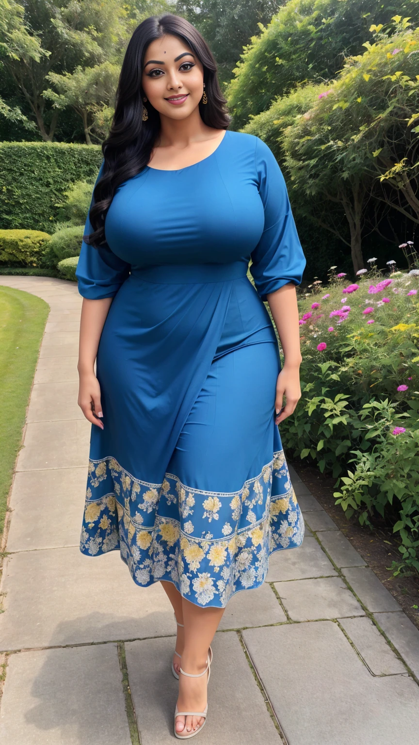 Rati Agnihotri Indian beautiful actress curvy plus size hour glass bulky huge figure woman, closeup camera view, big huge m-cup breast, wearing SHEIN Young Girl Pleated Elegant Party Princess Dress SKU: sk2305049341169119 (1000+ Reviews) GBP£6.99 GBP£9.99 -30% Including VAT Color:Yellow, elegant standing position, eye contact view, different style hairstyle, bright eyes, thin eyebrows, fair skin, blushing cheeks, prefect head to toe view, full body,Garden Paradise: A lush botanical garden with vibrant flowers, winding paths, and serene ponds, head to toe view, full body shot, full body view, smile face, black hair, Indian face, perfect skin tone light, ultra realistic skin texture