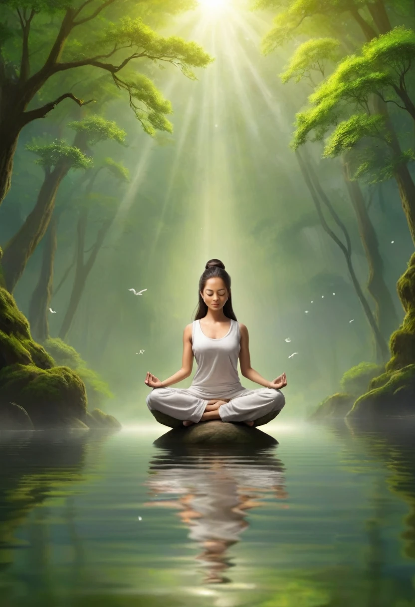 Imagine an image that conveys a feeling of tranquility and mental balance, reflecting the essence of the phrase "Healthy Mind, Full Life". The image should be visually appealing and evoke a sense of inner peace and well-being.