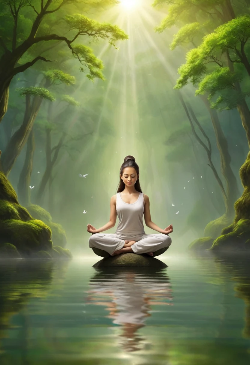 Imagine an image that conveys a feeling of tranquility and mental balance, reflecting the essence of the phrase "Healthy Mind, Full Life". The image should be visually appealing and evoke a sense of inner peace and well-being.