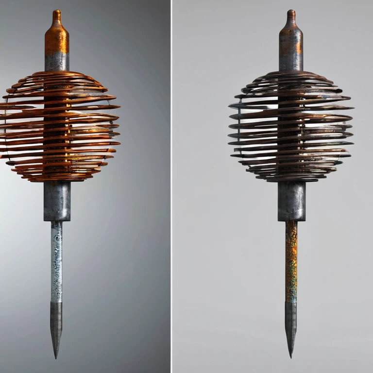 Renderings of a rusty medical needle that transmits terror