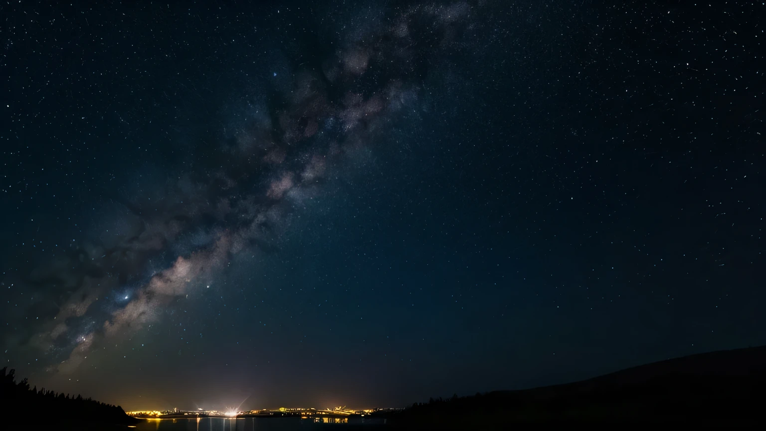starry sky、milky way、shooting star