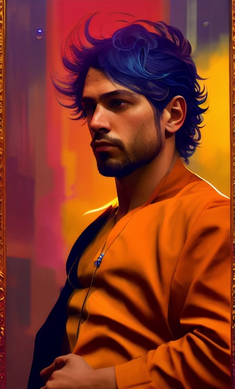 snthwve nvinkpunk style handsome man drunk like sandman rave, (hallucinating colorful soap bubbles), por Jeremy Mann, por Sandra Chevier, por Dave Mckean e Richard Avedon e Maciej Kuciara, punk rock, garota tanque, Altamente detalhado, 4K, RTX