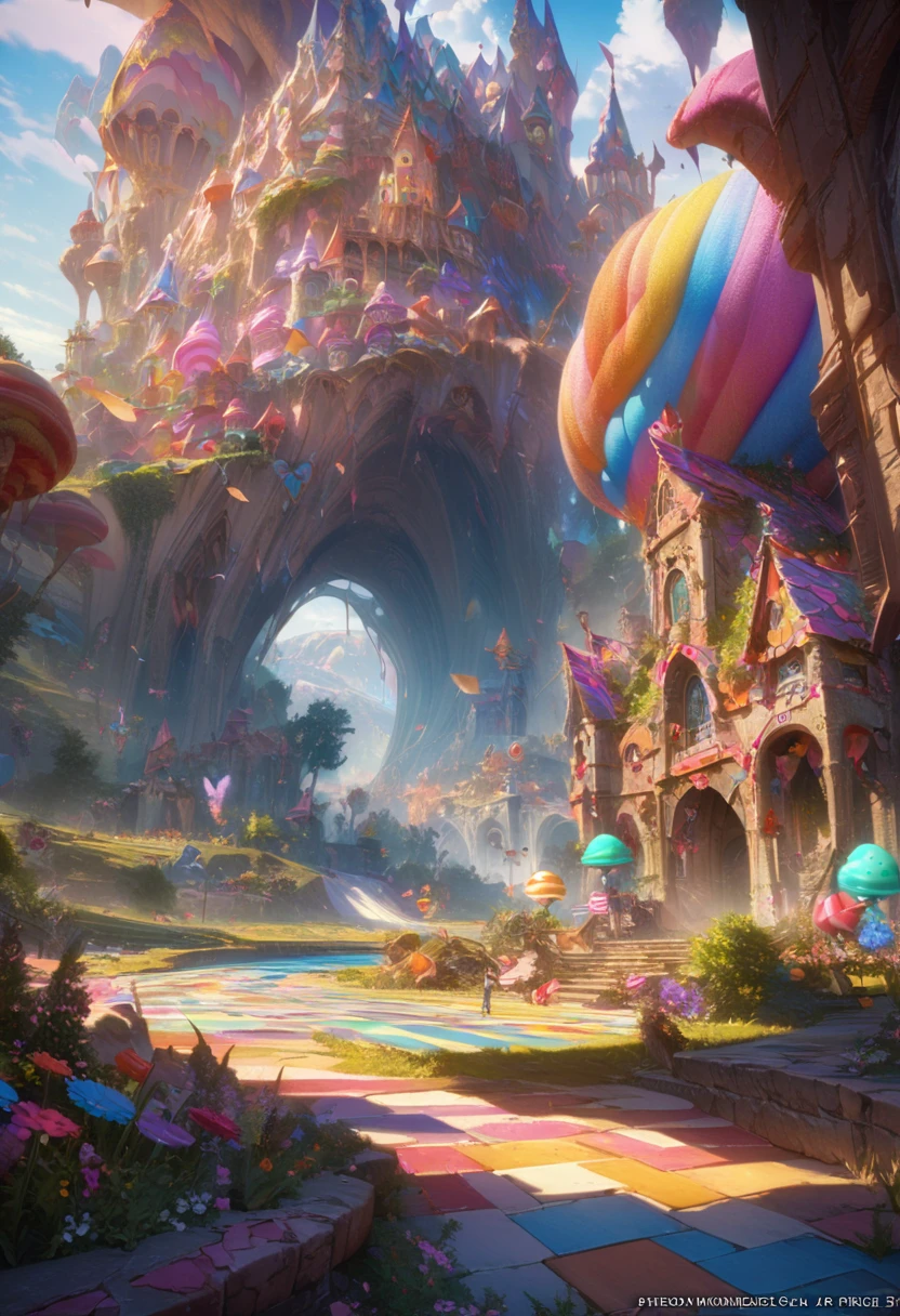 1girl, Candyland, aesthetic, A candy wonderland with pride colors. detailed matte painting, deep color, fantastical, intricate detail, splash screen, complementary colors, fantasy concept art, 8k resolution trending on Artstation Unreal Engine 5