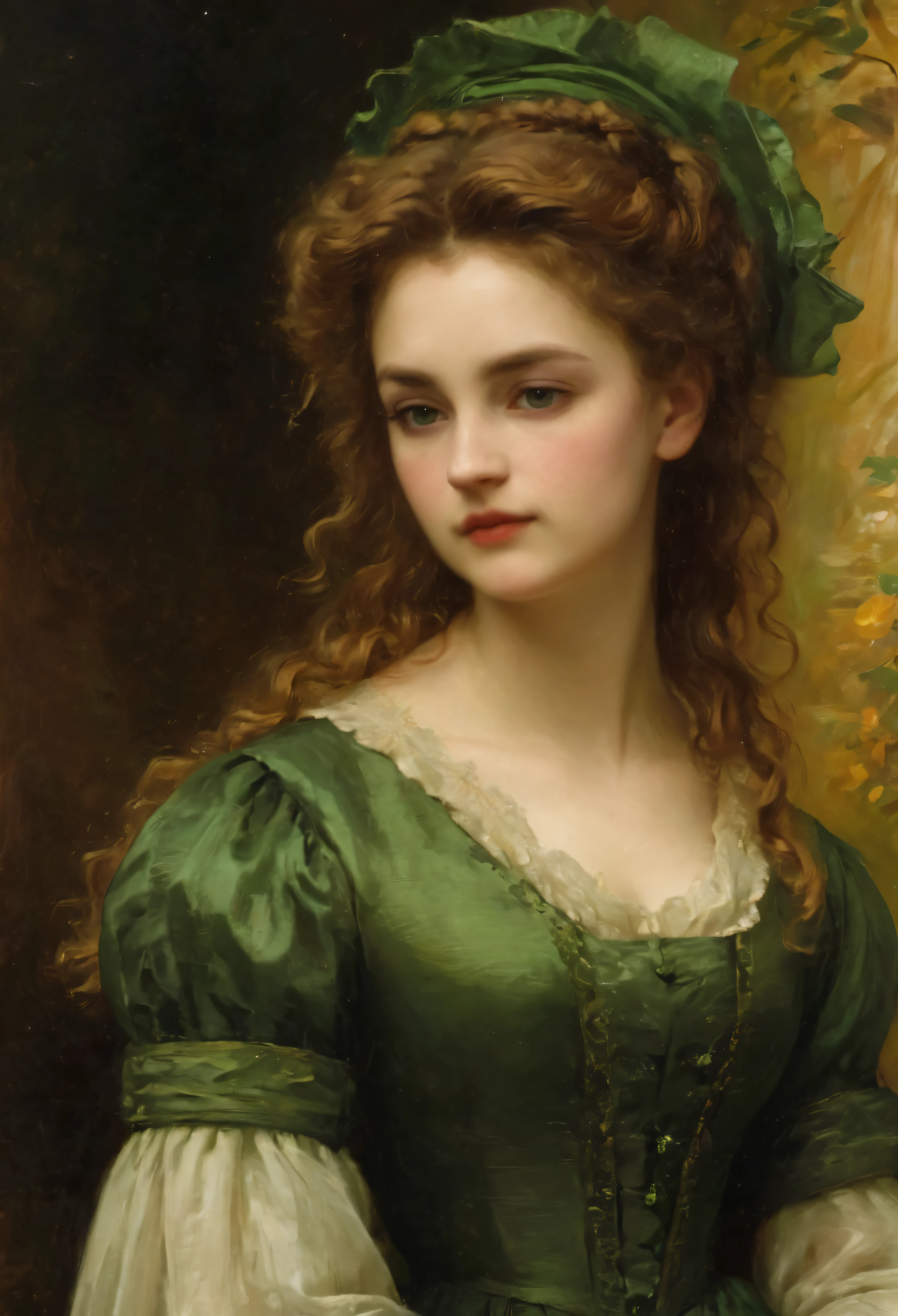 Girl in green dress,Charles Sillem Lidderdale,Based on Sophie Jumbre Anderson,Julius LeBron Stewart,Beautiful Victorian woman,Joseph Noel Paton,Portrait of a Victorian woman,Charles Joshua Chaplin,Sophie Genbre Anderson,Inspired by Julius LeBron Stewart,portrait of a princess,Victorian painting,Victorian ladies