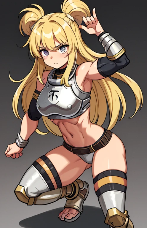 sensual, long blonde hair, thick thighs, 8K, 4K, highest quality, High resolution:1.2), cute anime face, noise reduction, shining blue eyes, gentle smile, Gentle eyes、wearing a headband, White bodysuit、toned abdominal muscles, muscular arms, muscular legs, (((exposed nipples))). , young face, anime chic eyes,  Lock,,O-ring,elbow bag,collar,cuffs ,thigh strap,thigh boots, Harness、全身Harness、garter belt、(((Rear view、emphasize the buttocks、T-back that digs into your butt)))、(((big breasts、Breasts that are about to burst)))
