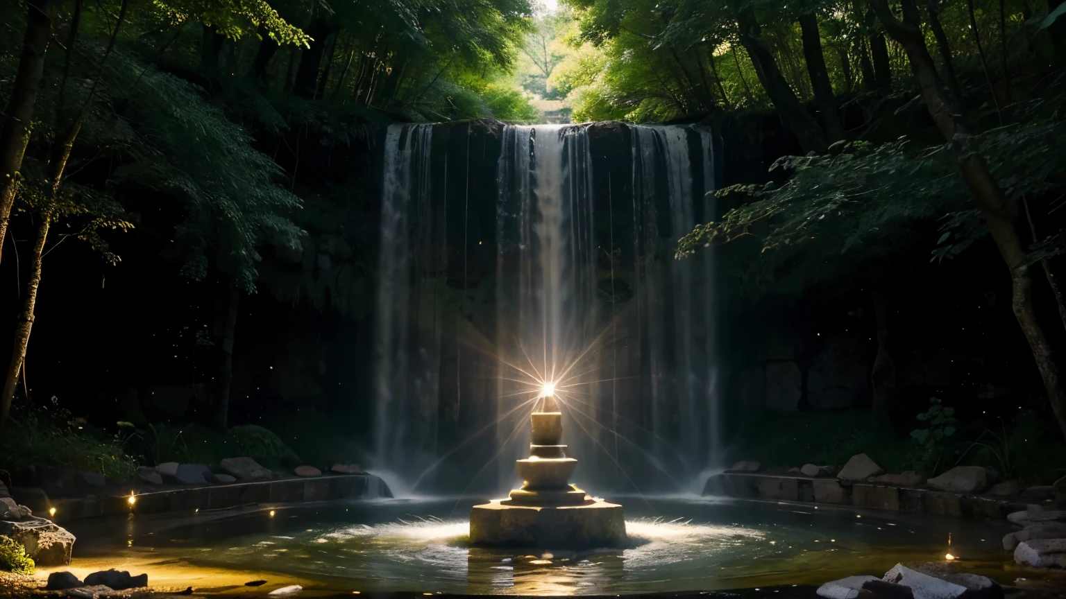 Por favor, crie uma imagem de Uma capela iluminada por velas, providing an atmosphere of serenity and contemplation. Imagens suaves de natureza, como flores, streams or trees swaying in the wind, can be interspersed to promote a feeling of connection with creation.