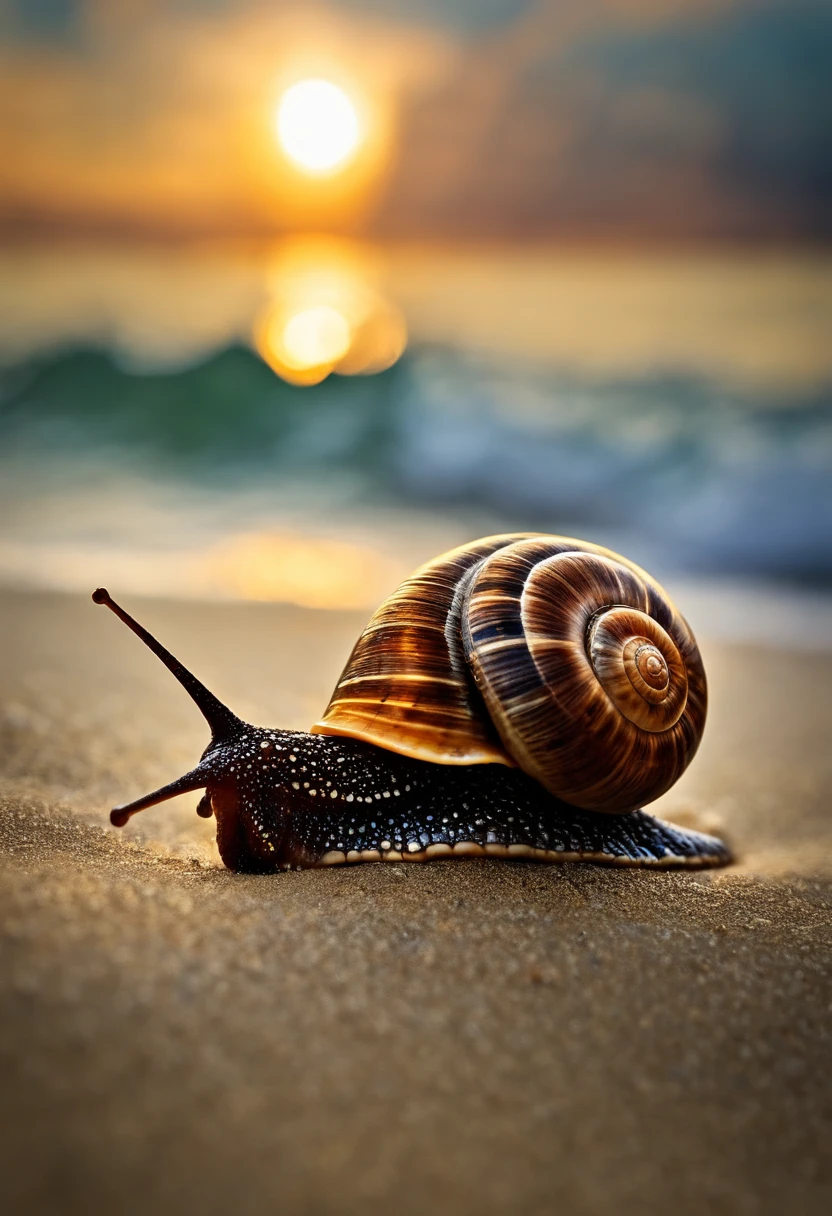 The most beautiful snail on the beach