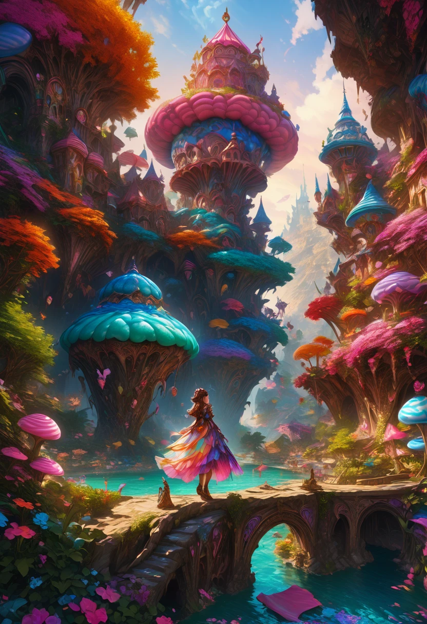 1girl, Candyland, aesthetic, A candy wonderland with pride colors. detailed matte painting, deep color, fantastical, intricate detail, splash screen, complementary colors, fantasy concept art, 8k resolution trending on Artstation Unreal Engine 5