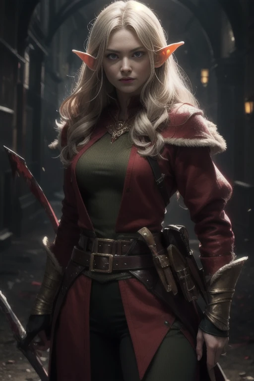 Blood soaked, elf fighter,