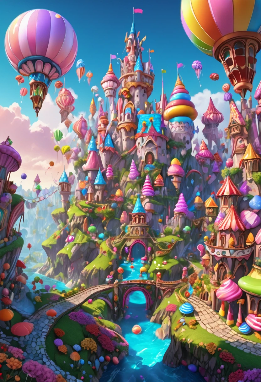 1girl, Candyland, aesthetic, A candy wonderland with pride colors. detailed matte painting, deep color, fantastical, intricate detail, splash screen, complementary colors, fantasy concept art, 8k resolution trending on Artstation Unreal Engine 5