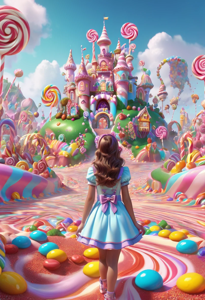 1girl, Candyland, aesthetic, A candy wonderland with pride colors. detailed matte painting, deep color, fantastical, intricate detail, splash screen, complementary colors, fantasy concept art, 8k resolution trending on Artstation Unreal Engine 5