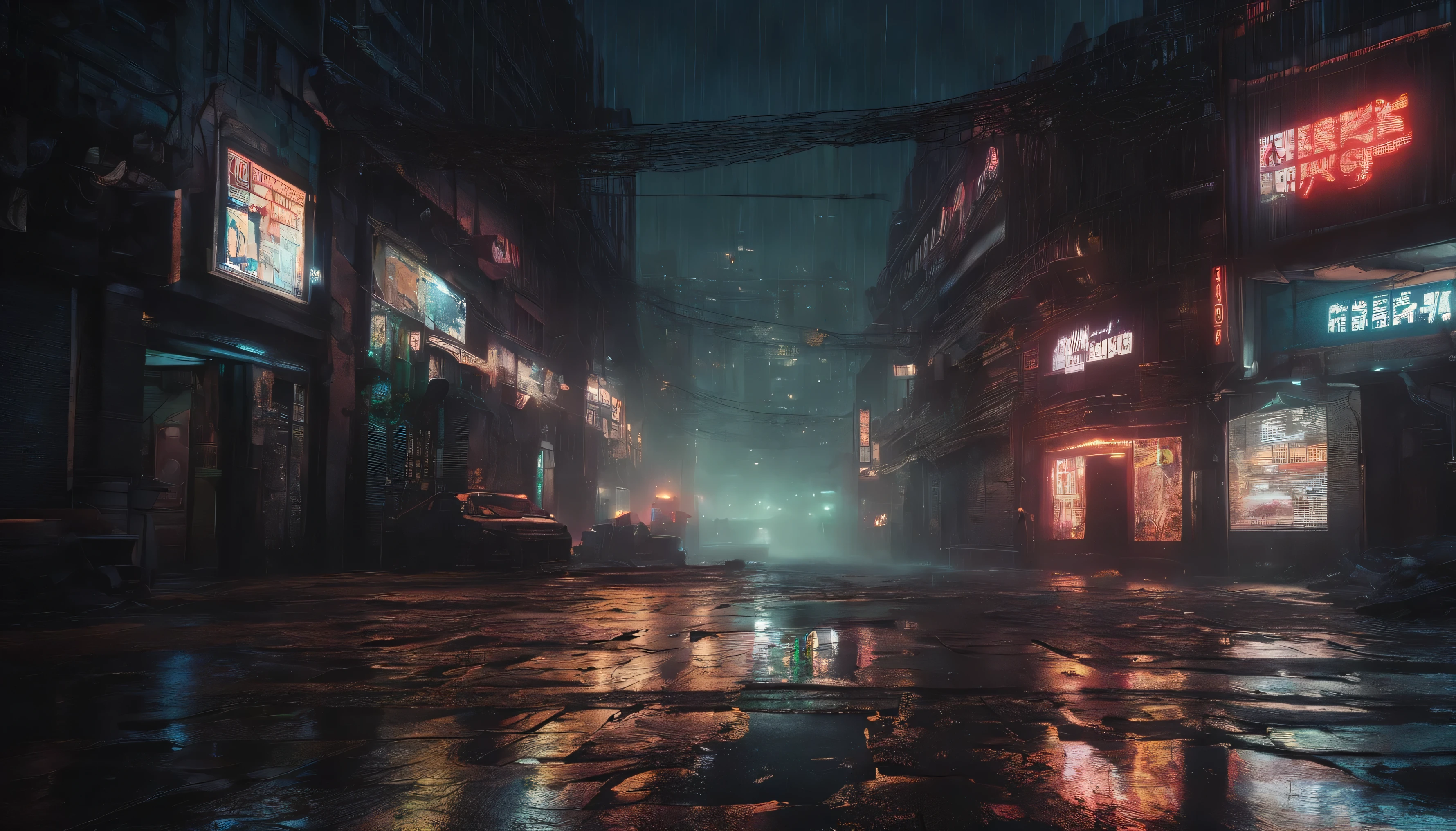 Best quality,4K,8K,A high resolution,tmasterpiece:1.2,ultra - detailed,actual,realistically:1.37,tocar,Post-apocalyptic days,cyber punk style, the city street,bustling,Under the illumination of neon lights,Gritty,dystopian,Tall structures,ae86 Truno ,futuristic building,dangerous,dark alley,heavy rain poured,heavy rain poured,Flashing street lights,illuminated signs,holographic advertisements,Reflective wet pavement,Abandoned vehicles,A smoky atmosphere,city smog,cracked concrete,wires hanging,In a bunch,rusted metal,graffiti-covered walls