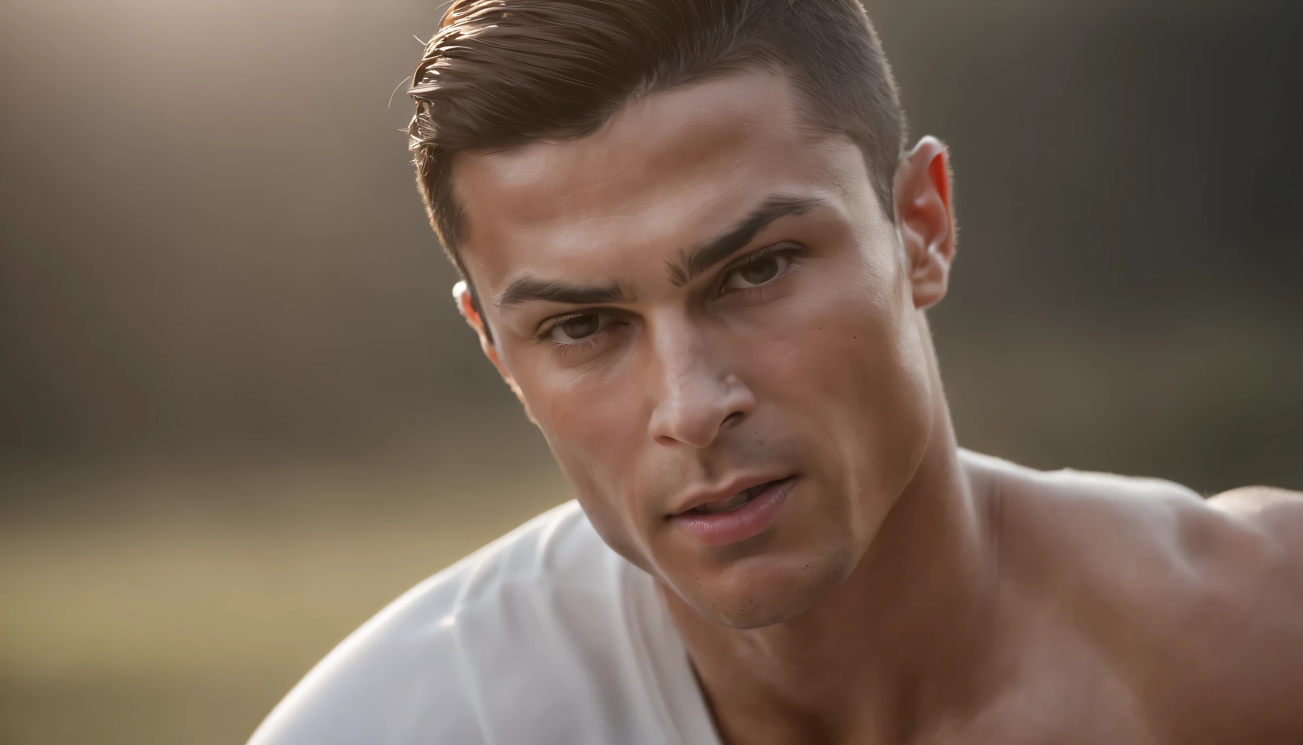 (((cinematic film still of Cristiano Ronaldo))), ((sitting)), (((((angry face))))), (((wide eyes shocked expression))), (scared face:1.2), (man screaming:1.4), (RTX) cinematic film shot in 70mm, depth of field, vivid colors, (best quality,ultra-detalhado,Realistic:1.37), (8k, ARTISTIC photography, best quality, masterpiece: 1.2), (realistic, photorealistic:1.37), over-detailed, (high-detail skin: 1.2), 8k UHD, SLR camera, soft lighting, high quality, film grain, cinematic lighting, photonic display, brightness, physically rendered photo, (dynamic pose ), extremely high-quality graphics, over-detailed face, (((cinematic lighting))), ((clear details)),