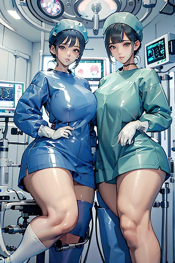 nurse uniform,hospital, latex nurse suit,nurses,busty,elbow gloves,labcoat,dark bluehair woman,white eyes , gigantic ,medical instruments,asian nurse,two nurses,speculum,examination room,oversize ,big ass ,strap on, lay on table ,legs spreaded,giving birth,gyno chair , dentist,Milf,latex,green uniform
