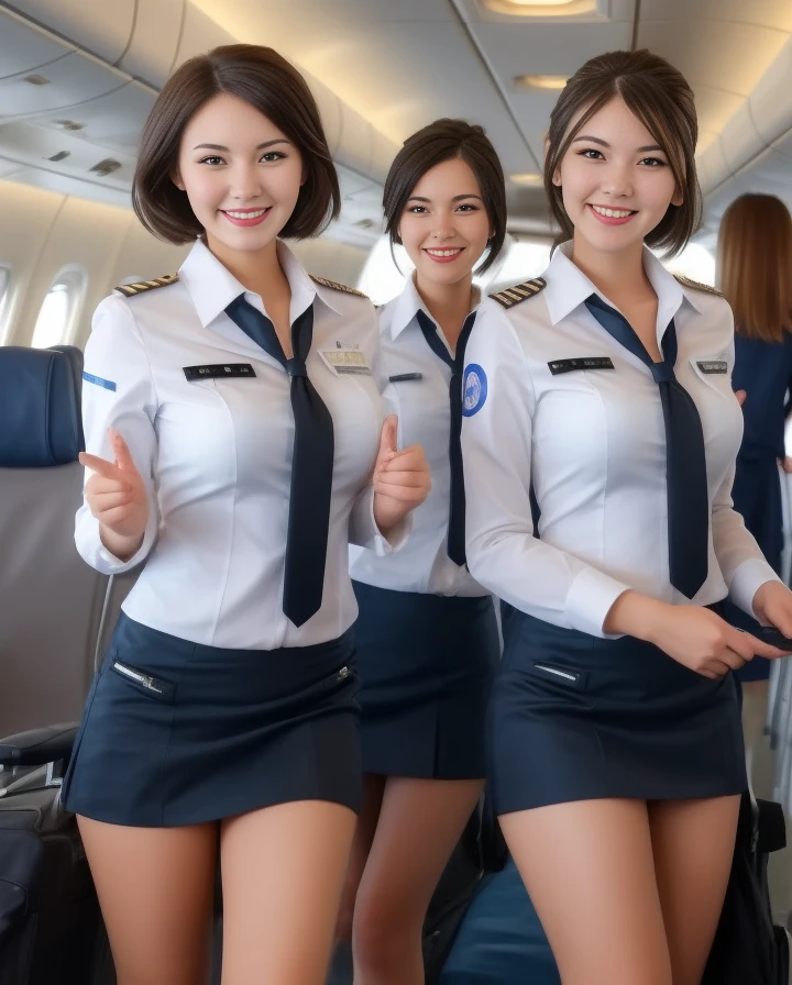 stewardess、whole body、high heels、White see-through panties、spread legs