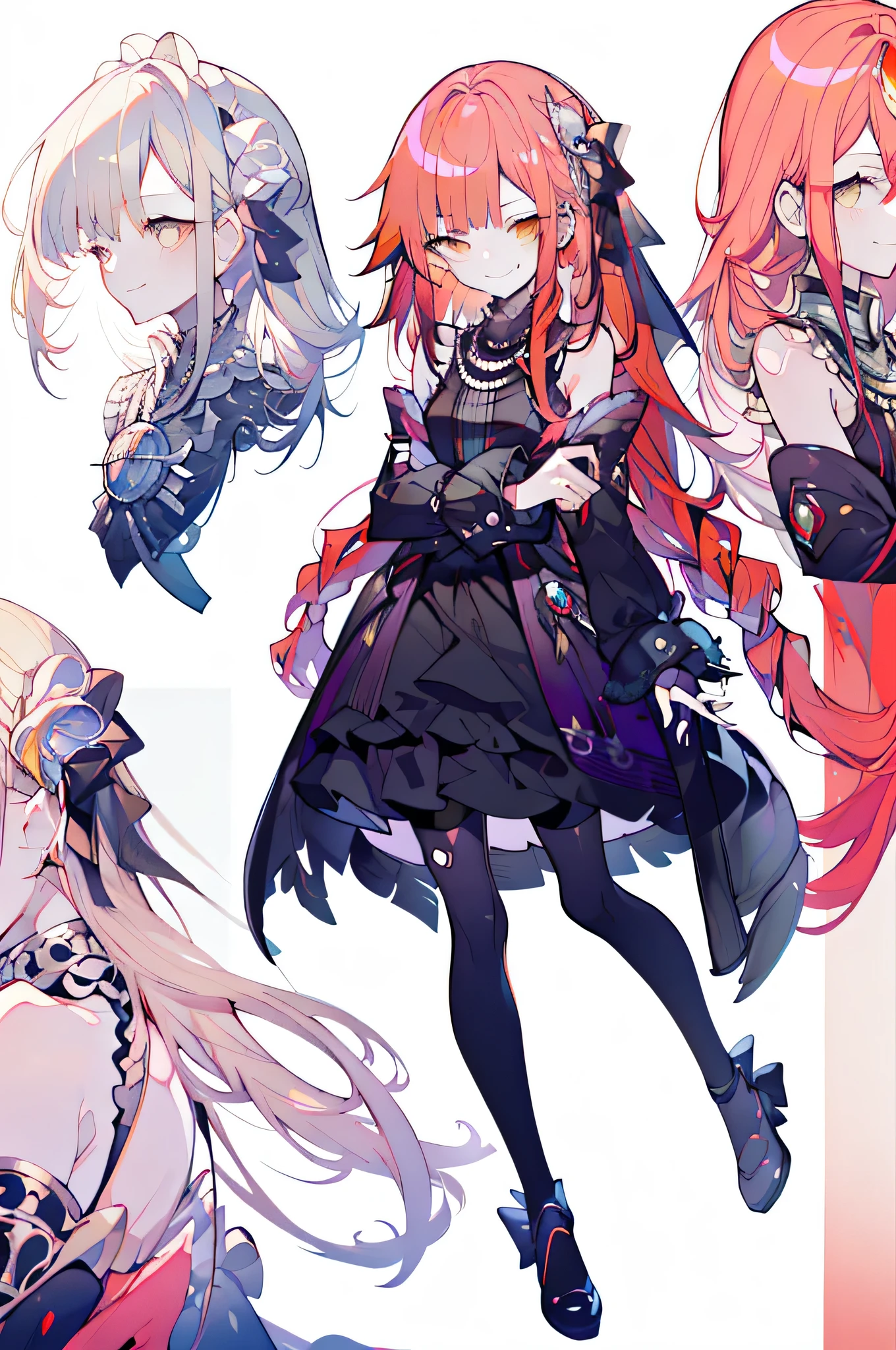 Full body Esbian，changeta prostitute，very gorgeous aximalism，extreme details，Rococo style，super long hair，intricate accessories，intricate hairstyles，gem,((red hair)),change, girl,((Shoulders and arms are exposed)),evil smile,