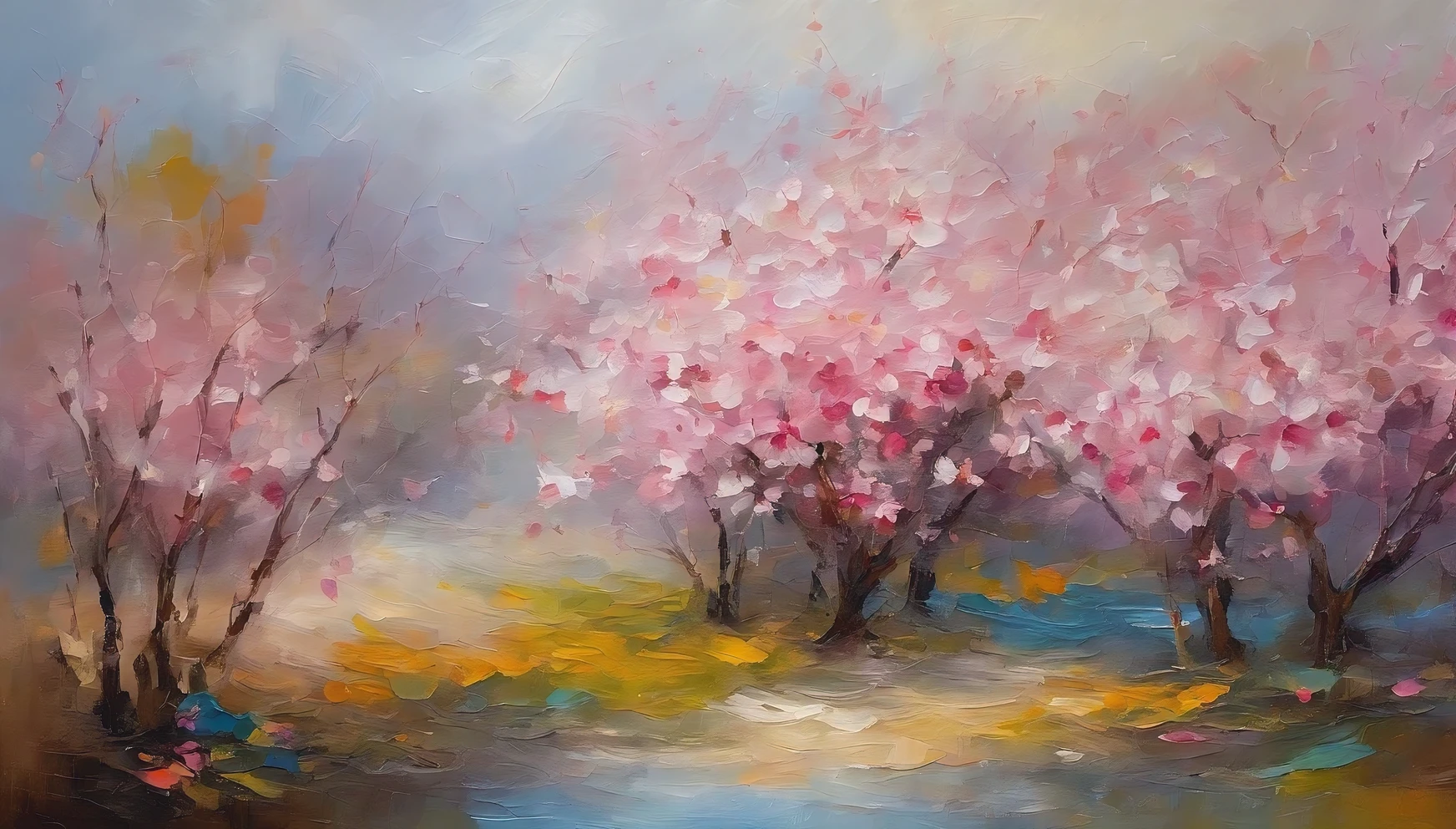 sakura blossoms, Portrait background