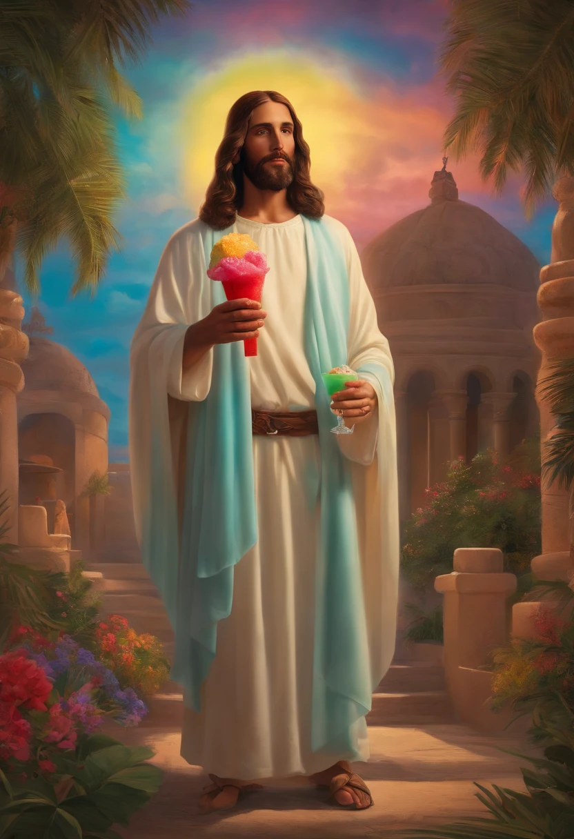 Jesus holding SnoCone 