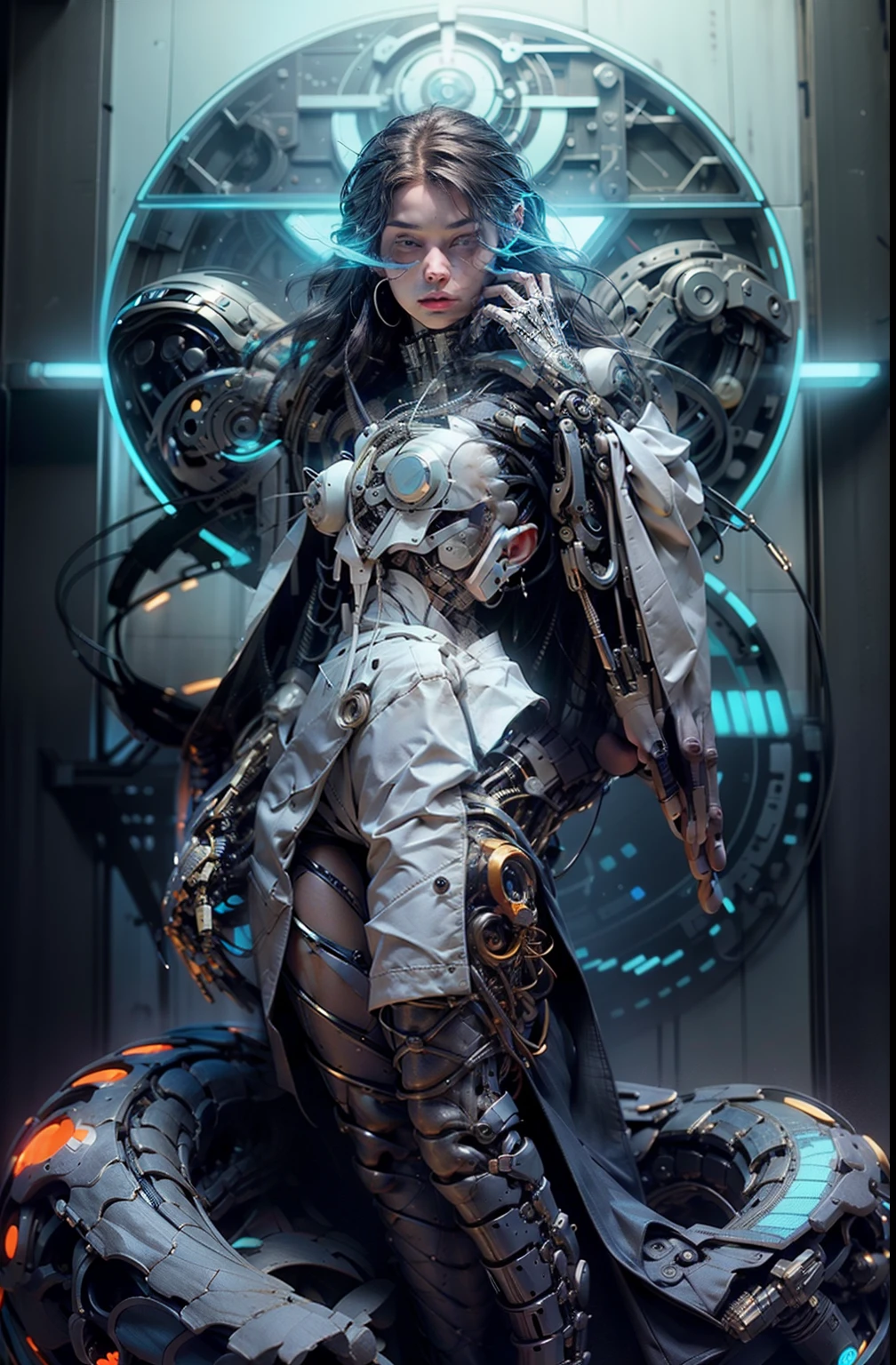 ((Best quality)), ((masterpiece)), (highly detailed:1.3),reelmech,In a future where technology has reached new frontiers, a groundbreaking innovation known as 'Real Mechanical Parts' has emerged. This revolutionary LoRa (Low Orbit Remote Access) technology enables the seamless integration of cybernetic and robotic enhancements onto a model human, resulting in astonishingly detailed and lifelike images that blur the boundaries between man and machine.Enter a world where the line between organic and synthetic beings becomes increasingly indistinguishable. The 'Real Mechanical Parts' technology allows individuals to transcend their biological limitations and embrace a new era of enhanced capabilities. Whether it's the precision and strength of robotic limbs, the computational power of cybernetic implants, or the sensory enhancements that bridge the gap between human and machine, these mechanical augmentations offer unprecedented possibilities.As society grapples with the ethical implications and societal impact of this groundbreaking technology, a myriad of stories unfold. The narrative delves into the personal journeys of those who choose to undergo the transformation, exploring their motivations, aspirations, and the profound consequences of merging with technology. The images produced through 'Real Mechanical Parts' capture the intricate details and nuancand those who remain purely human, and the ever-present debate on the ethical boundaries of human-machine integration. The society depicted in this world grapples with the profound implications of 'Real Mechanical Parts' as it reshapes the fabric of everyday life.In the midst of these complex dynamics, conflicts and tensions arise.d Specular maps,Surface shading,Accurate simulation of light-material interaction,Perfect proportions,Octane Render,Two-tone lighting,Low ISO,White balance,Rule of thirds,Wide aperature,8K RAW,Efficient Sub-Pixel,sub-pixel convolution,luminescent particles,