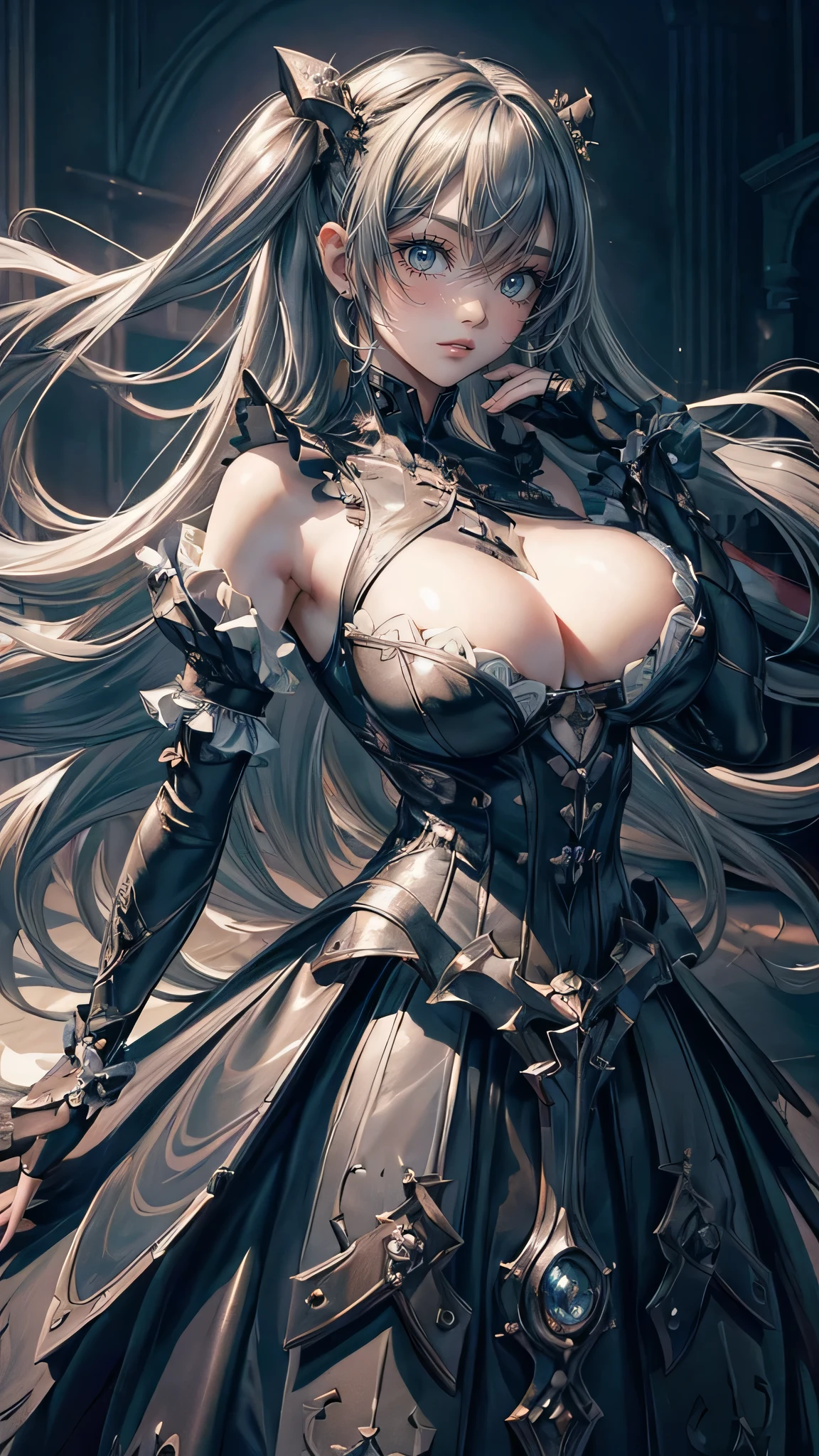 (random pose:1.2),gothic ta dress,Ultra detailed skin,(Thin type:1.8),(big breasts:1.5), Beautiful breasts, pale skin, pointed breast, Erect nipples,twintails,twin drills,(Ultra Thin hair), (Ultra Soft hair), (Ultra straight hair:1.5),blunt bangs, (Highest image quality, (8K), Ultra-realistic, Best Quality, High quality, High Definition, high quality texture, high detailing, Beautiful detailed, fine detailed, extremely details CG, Detailed texture, realistic representation of face, masterpiece, presence, Dynamic, Bold)