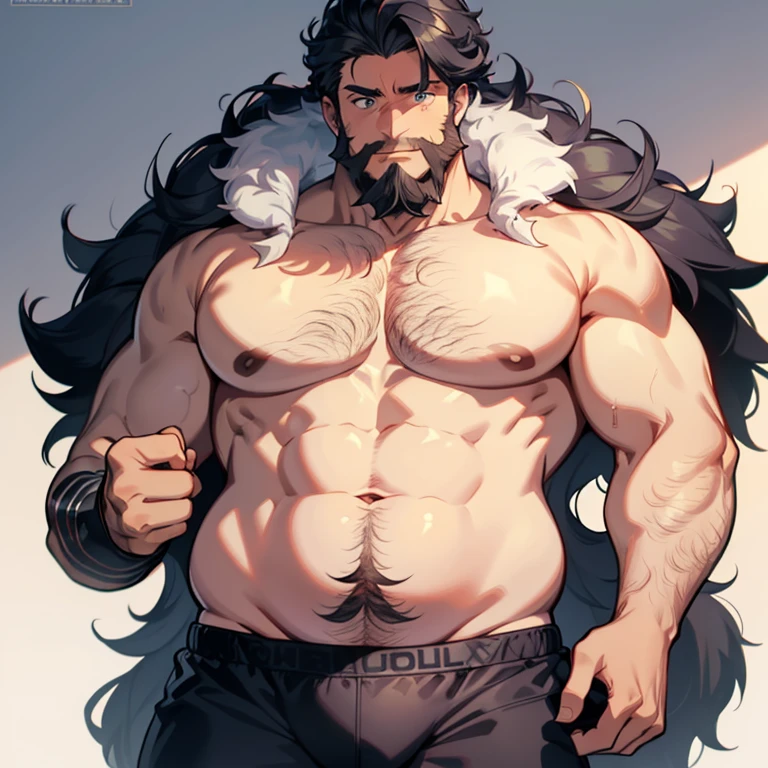 solo, male, werewolf, wolf, canine, chubby, musclegut, round, round belly, belly, pot belly, plump, swolen, mature male, dadbod, dad, facial hair, beard, embarrassed, chest fur, stomach fur, hands on belly, looking down at belly, grey fur, blue eyes, body hair, half-body, looking at down at self, boxers, furry chest, furry belly, big butt, white background, by mystikfox61, by darkgem, by glitter trap boy, by bebebebebe