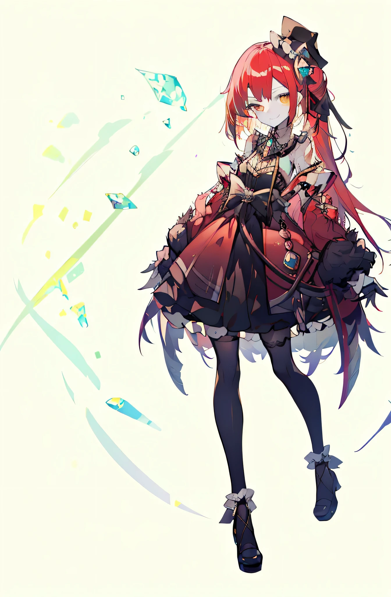 full body esbian,frontage,side,behind,sett,ta prostitute,so gorgeouaximalism,extreme details,Rococo style,super long hair,intricate accessories,Complex hairstyles,gem,((red hair)),evil smile,