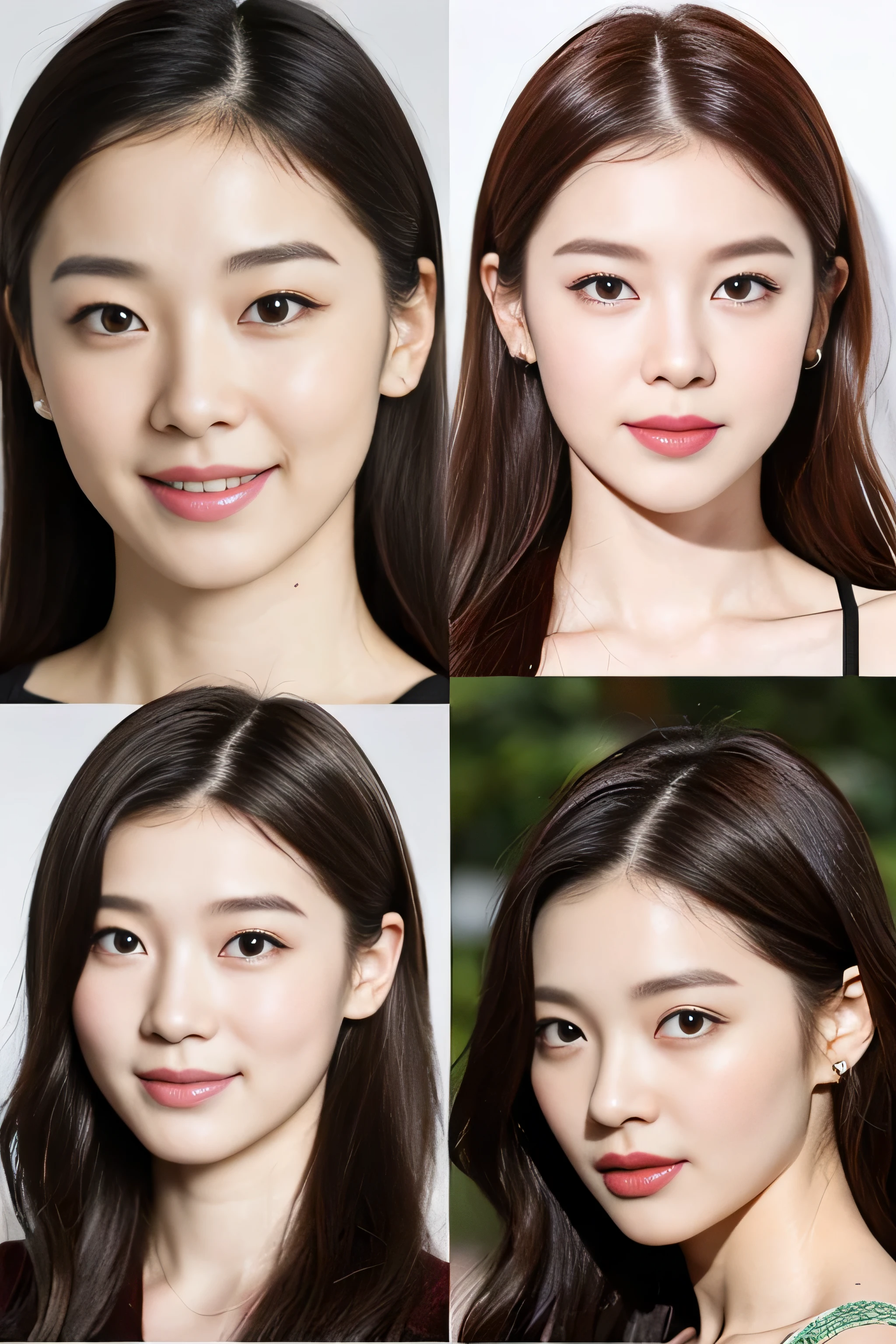 Richard Madden (actor)와 Red Velvet's Irene(K-pop star)imaginary daughter of. But she looks more white than Asian. And she has green eyes and pinkish brown hair, Has world-class beauty, Draw a close-up image of the face of a cute smiling 19-year-old girl.