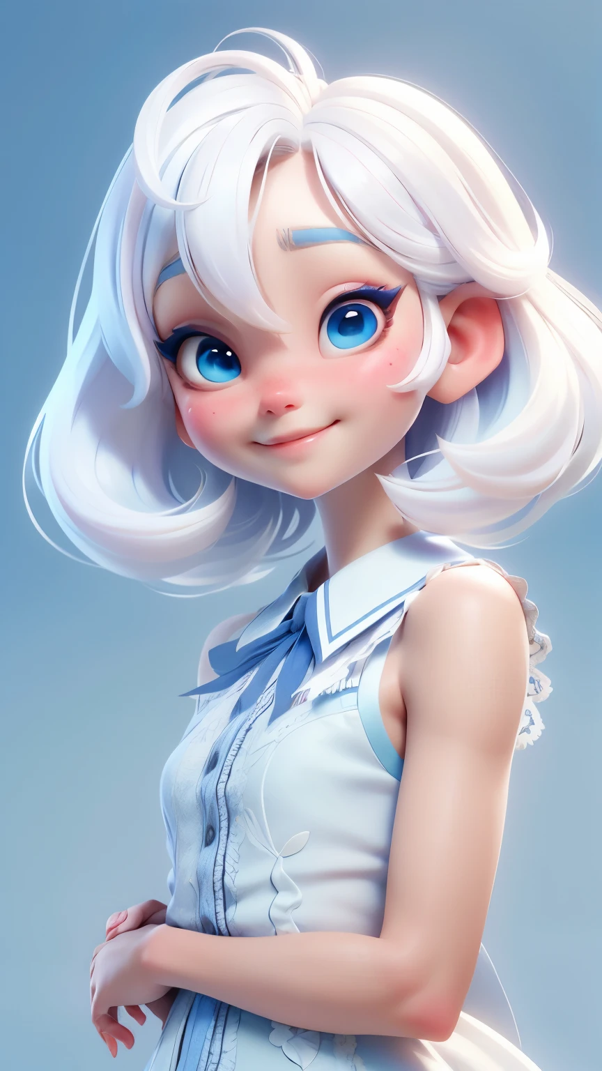 Alice in Wonderland, , sweet girl, exquisite eyes, Inverted Bob white hair , white hair, delicate smile, play Songkran thailand