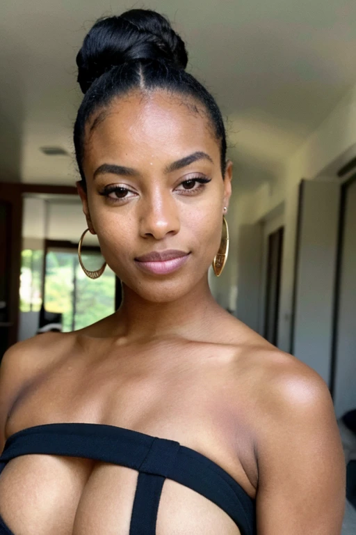 ((Melhor qualidade)), ((obra de arte)), (detalhado), rosto perfeito, mulher negra, africana , imagem completa,pele bem escura, head to head image