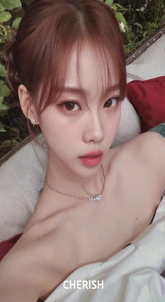 un primer plano de una mujer acostada en una cama con una almohada roja, sun yunjoo, Lalisa Manobal, aparcar desde-min, jossi de blackpink, heonhwa choe, Lalisa Manoban de Blackpink, kim doyoung, jinyoung shin, dilraba dilmurat, jia, parque roseanne de blackpink, sakura kinomoto