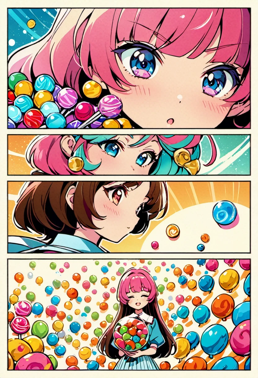 (best quality, highres, ultra sharp), Candy Candy\' by Toei Animation, detailed art style, vintage aesthetic, emotional melodrama, inspired by Keiko Nagita and Yumiko Igarashi's original manga, candyland