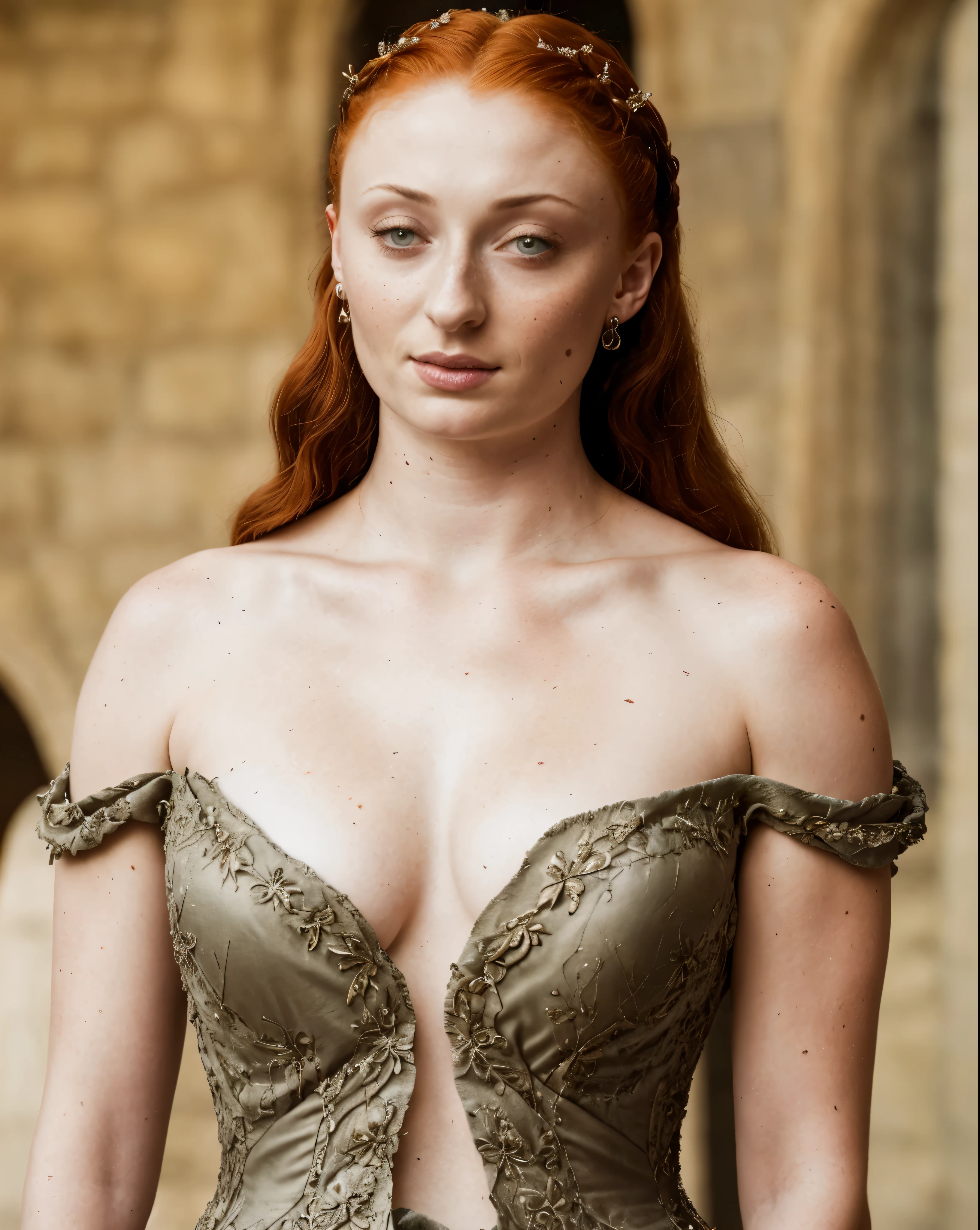 ( Photograph of Sophie Turner as hot queen ) (random photo , full body shot, thick figure, fleshy body, tall woman ) Alayne Stone, Gorgeous Woman, Thick figure, fleshy body, juicy lips, insane details, high level of edits, Queen, queen lady, Lady of Winterfell, Wardeness of the North,) the de facto Lady of the Eyrie, 40 years Old, she a Full growned mature lady now, beautiful mature lady, the queen, milf beauty, mature queen, a captivating woman, beautiful queen, empress, mediaeval queen, alluring appearance, unrivaled beauty, , mediaeval erotic costumes, a Game of Thrones-inspired costume, a close-up of a woman from the middle ages, scene from "Game of Throne," deep cleavage, warrior princess, healthy body, perfect thick body, attractive figure, fleshy body, style of "Game of Throne,", stunning woman, dress made of leather clothe ( ( insanely detailed realistic skin texture, pores, wrinkles ,freckles) , realistic environment, detailed ultra realistic facial features perfect body parts, ( hyper photorealistic) )