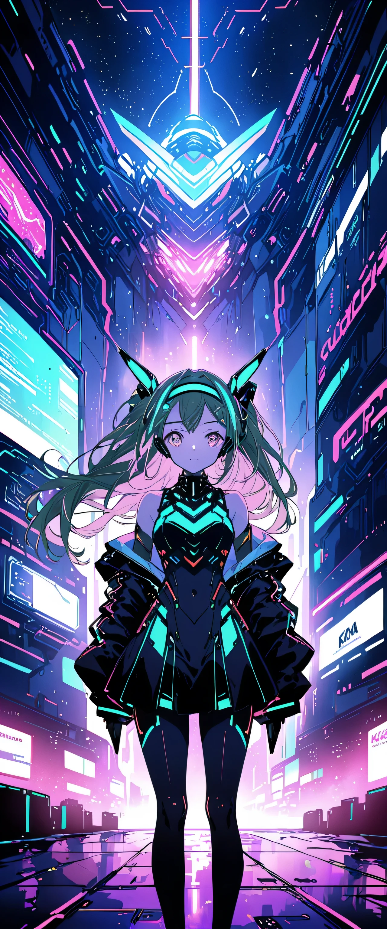 Anime girl wearing a dress and headband standing in front of a building, digital cyberpunk anime art, Digital Cyberpunk - Anime Art, anime cyberpunk art, cyberpunk anime girl, cyberpunk anime girl mech, anime style 4k, Best Anime 4K Kona-chan Wallpaper, cyber high school girl, cyberpunk anime art, portrait anime space cadet girl, future anime girl, Dreamy cyberpunk girl