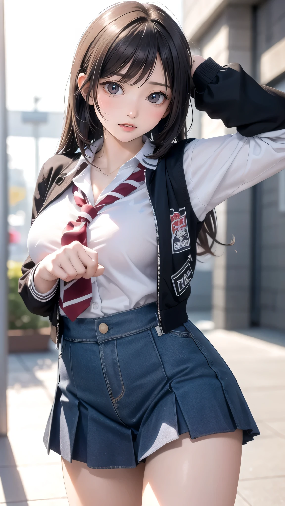 high school girl,(random sexy dance pose),(Highest image quality, (8K), Ultra-realistic, Best Quality, High quality, High Definition, high quality texture, high detailing, Beautiful detailed, fine detailed, extremely details CG, Detailed texture, realistic representation of face, masterpiece, presence, Dynamic, Bold)