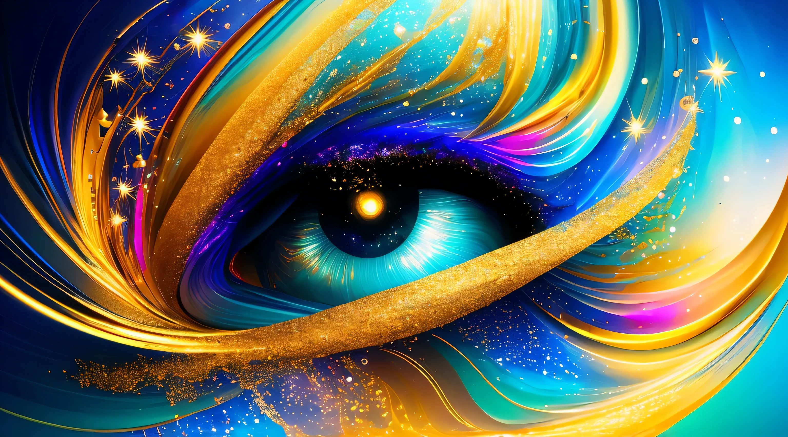 (best quality,4k,8k,highres,masterpiece:1.2),ultra-detailed,(realistic,photorealistic,photo-realistic:1.37),abstract background,dark blue,gold particle,gold foil texture,Christmas,holiday concept,blue background,navy blue,colorful particles,dreamlike atmosphere,golden light,bokeh,shining,glowing,eye-catching,mesmerizing,illuminating,ethereal,festive spirit,vibrant colors,magical,sparkling starlight,glittering,rich texture,gorgeous,explosive visual impact,deep contrast,subtle gradient,various patterns,soft and smooth shapes,harmonious composition,cohesive visual elements,depth and dimension,color saturation,light and shadow play,serene,calm,tranquil,mysterious,exquisite details,artistic interpretation,sophisticated style,uniquely captivating,mesmerizing,engaging,hauntingly beautiful,alluring,dazzling,extraordinary,visually striking,abstract painting,artistic masterpiece,wonderful combination,immersive experience,viewer's imagination,every brushstroke tells a story,whimsical,awe-inspiring,never-ending wonder. bokeh,