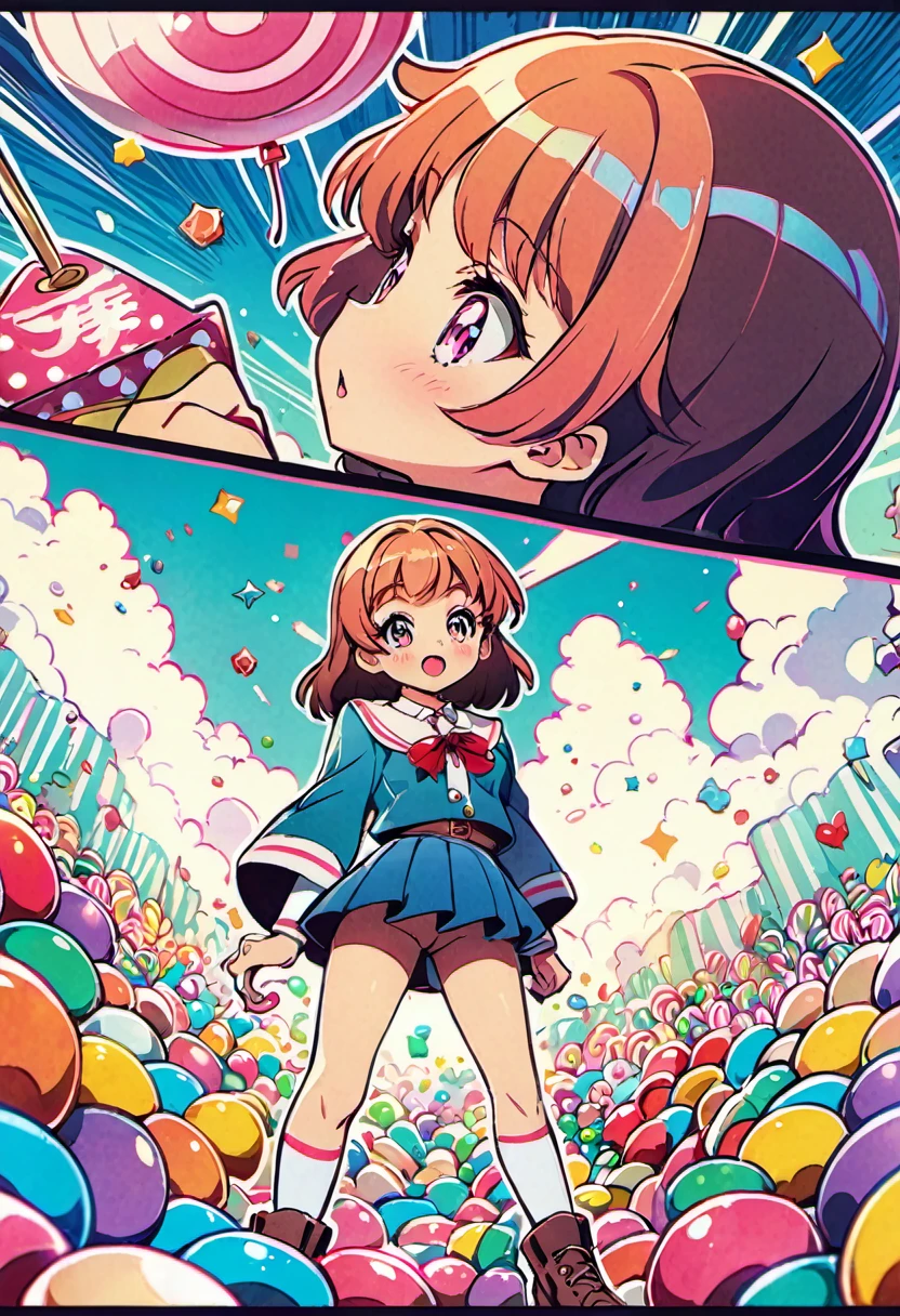 (best quality, highres, ultra sharp), Candy Candy\' by Toei Animation, detailed art style, vintage aesthetic, emotional melodrama, inspired by Keiko Nagita and Yumiko Igarashi's original manga, candyland