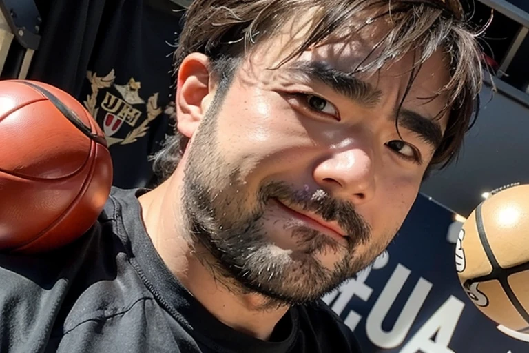 UHD, (throw a ball), ３０Year old man, black eye,