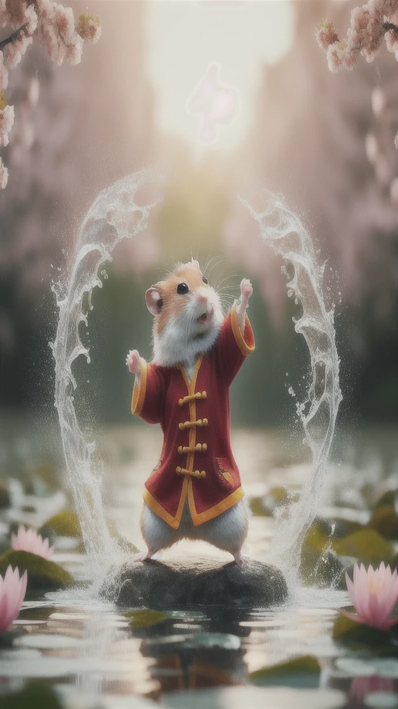 Close-up of a hamster wearing red clothes on a rock in the water, Lovely and detailed digital art, High quality wallpaper, cute numbers艺术, cute numbers, Beautiful digital artwork, artistic rendering, Lovely 3D rendering, amazing wallpapers, High quality wallpaper, wallpaper 4k, wallpaper 4k, High quality desktop wallpaper, Profile picture 1024px, HD artwork