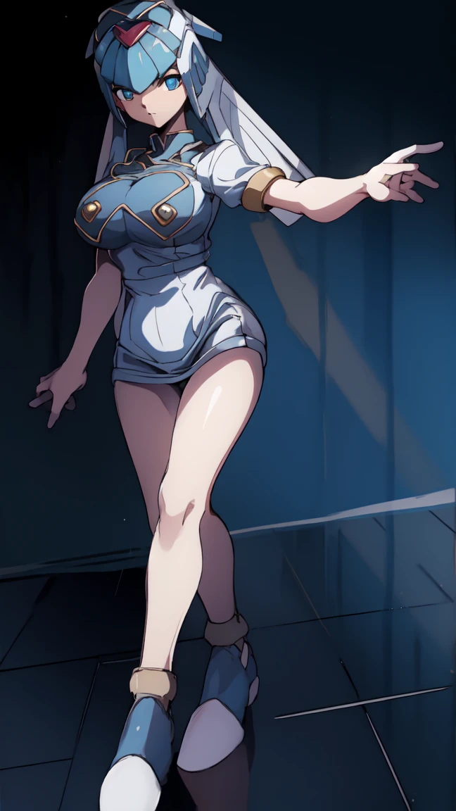  sonrojarse  , Nurse outfit , Blue eyes, full body