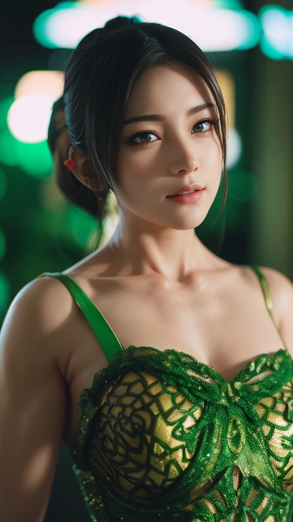 Mai Shiranui, (melhor qualidade,ultra-detalhado),(Realista:1.37), rosto bonito e detalhado, Textura ultrarrealista, rosto delicado, corpo delicado, batom vermelho, cores vivas. High definition, 8k. athletic body