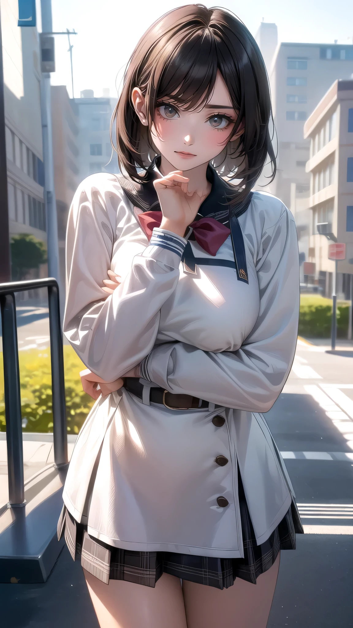 high school girl,(random pose),(Highest image quality, (8K), Ultra-realistic, Best Quality, High quality, High Definition, high quality texture, high detailing, Beautiful detailed, fine detailed, extremely details CG, Detailed texture, realistic representation of face, masterpiece, presence)
