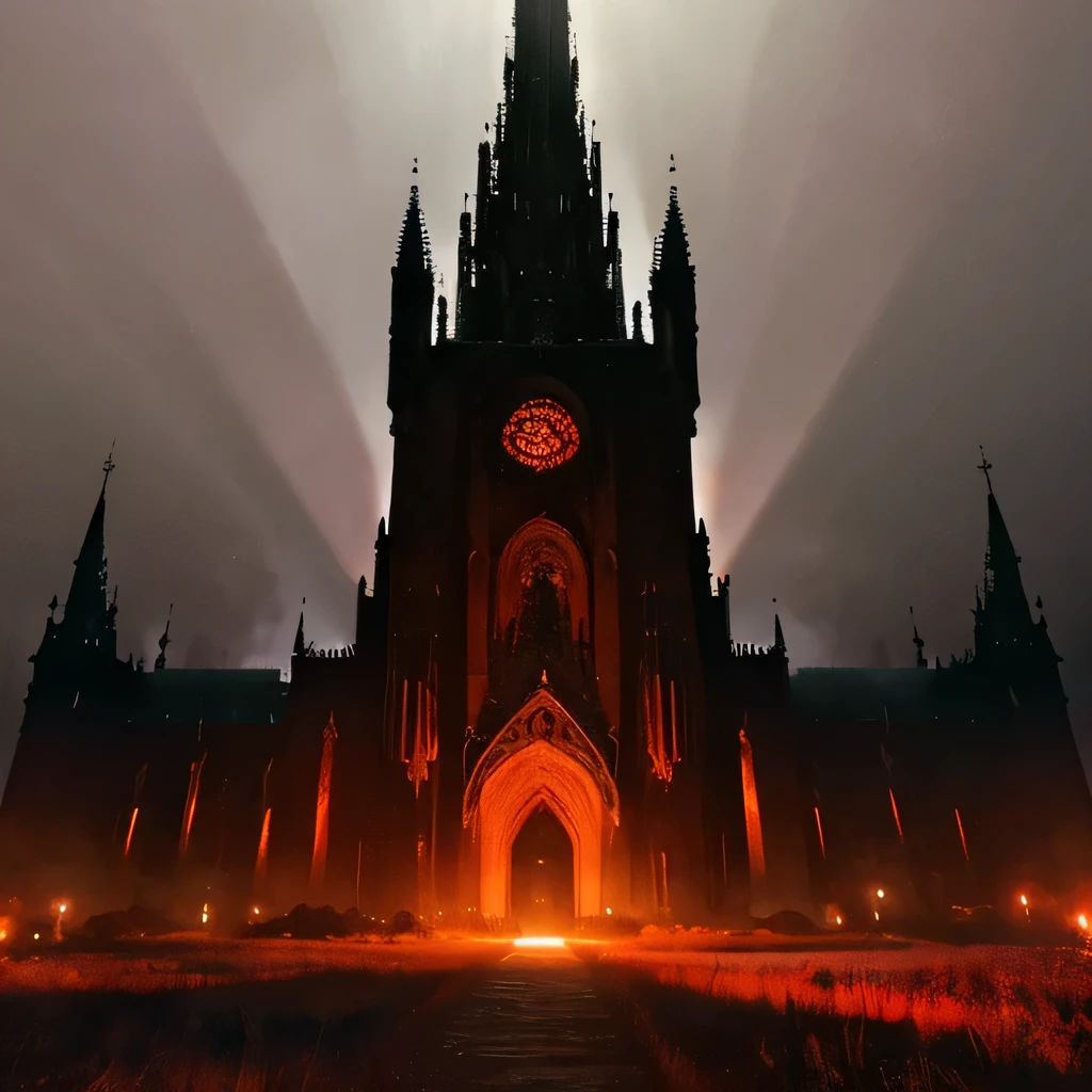 Stable Diffusion prompt: 
cathedral,red,dark aspect,dark souls,(best quality,4k,8k,highres,masterpiece:1.2),ultra-detailed,(realistic,photorealistic,photo-realistic:1.37),gothic architecture,gloomy atmosphere,dimly lit,ominous shadows,candlelit corridors,elaborate stained glass,creepy ambiance,hauntingly beautiful,grandiose structure,detailed sculptures,towering spires,mysterious aura,vivid red hues,eerie silence,solemnity,medieval setting,majestic presence,heavy stone walls,dramatic lighting,ethereal,spiritual experience