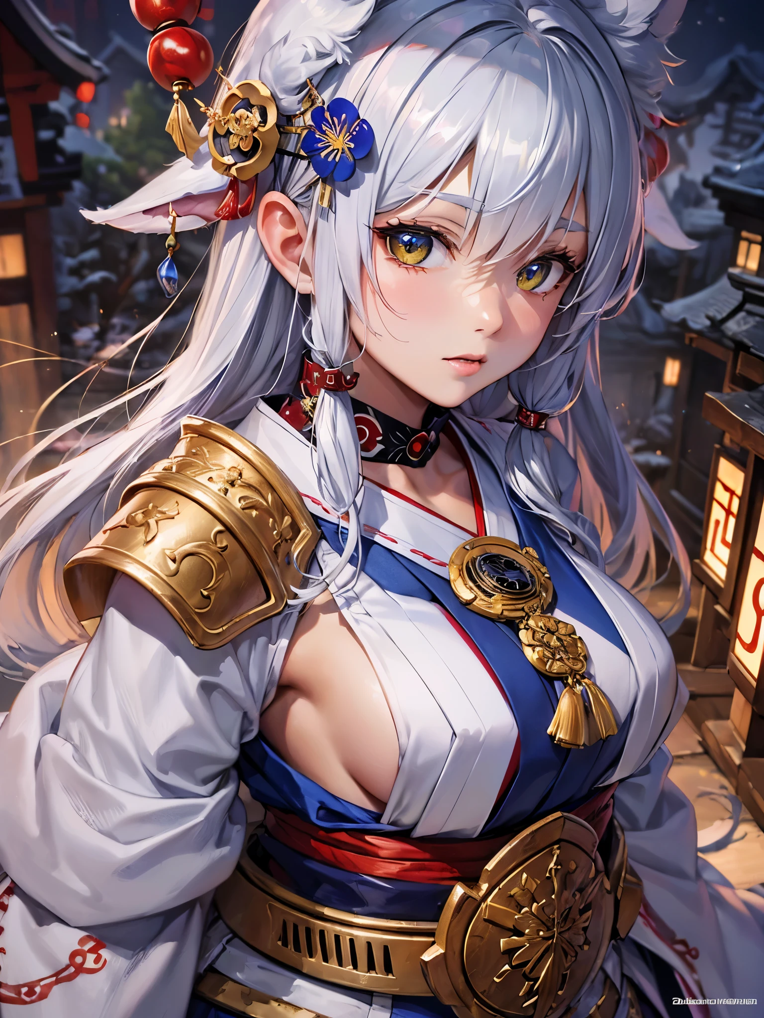 ((highest quality)),(ultra high resolution),(Super detailed),(detailed description),((The best CG)),(best work of art),super precision art,amazing drawing art,(Japanese-inspired fantasy art with intricate detail:1.5), (adult women:1.8),(Shrine Maiden Warrior:1.6),(Armor based on shrine maiden attire:1.6)