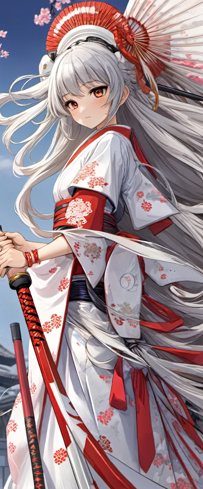 ((highest quality)),(ultra high resolution),(Super detailed),(detailed description),((The best CG)),(best work of art),super precision art,amazing drawing art,(Japanese-inspired fantasy art with intricate detail:1.5), (adult women:1.8),(Shrine Maiden Warrior:1.6),(Armor based on shrine maiden attire:1.6),(naginata:1.4),