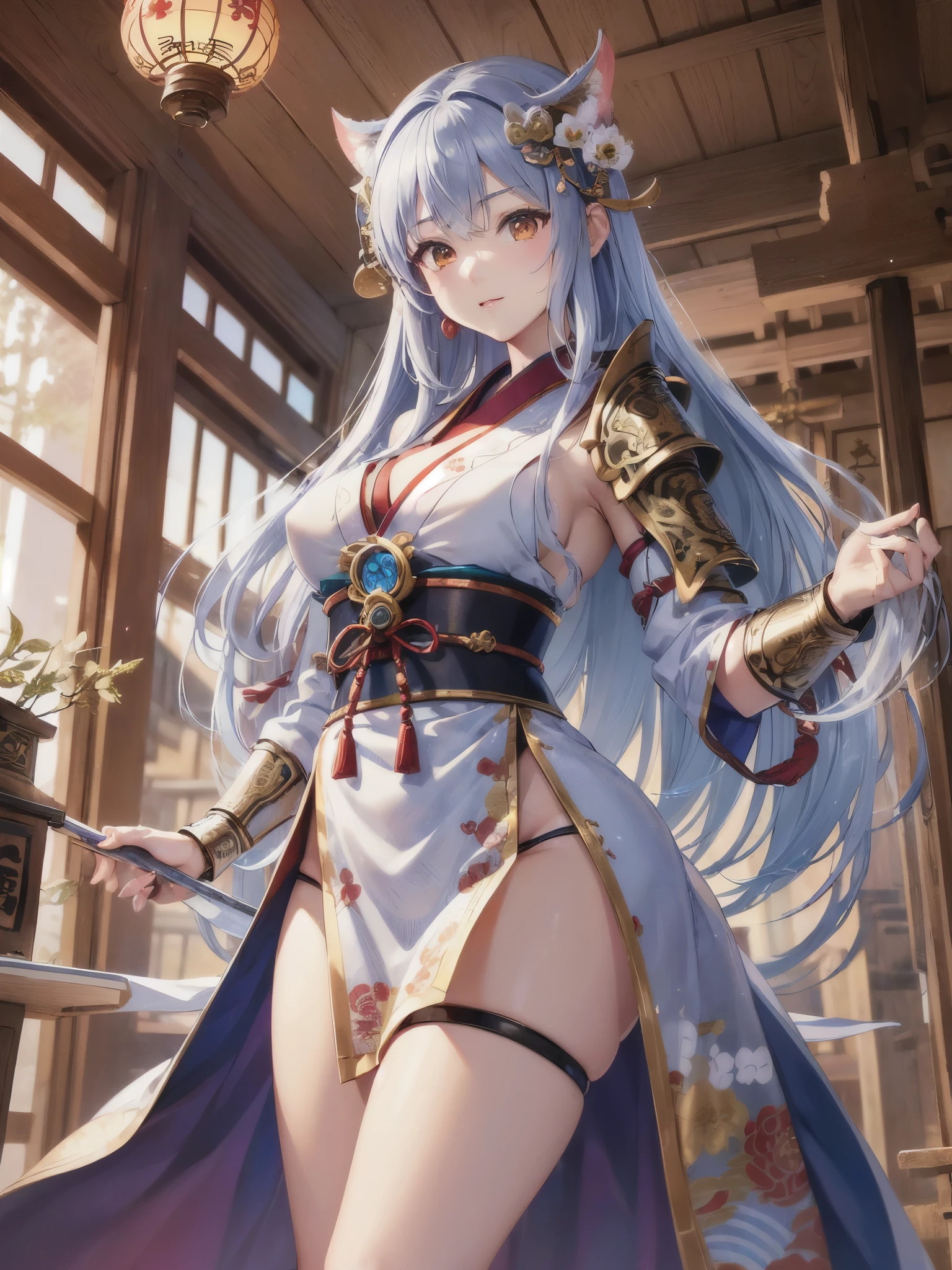 ((highest quality)),(ultra high resolution),(Super detailed),(detailed description),((The best CG)),(best work of art),super precision art,amazing drawing art,(Japanese-inspired fantasy art with intricate detail:1.5), (adult women:1.8),(Shrine Maiden Warrior:1.6),(Armor based on shrine maiden attire:1.6),(naginata:1.4), fantasy, Faint light lantern