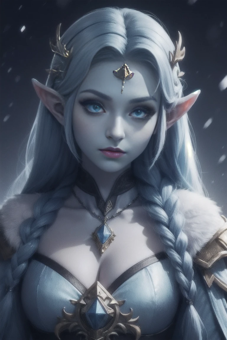 Blue skin, Frozen, Princess Zelda , rare, ice maiden, shiva armor, beautiful women, long icy hair, icy eyes, blue skin, winter village,