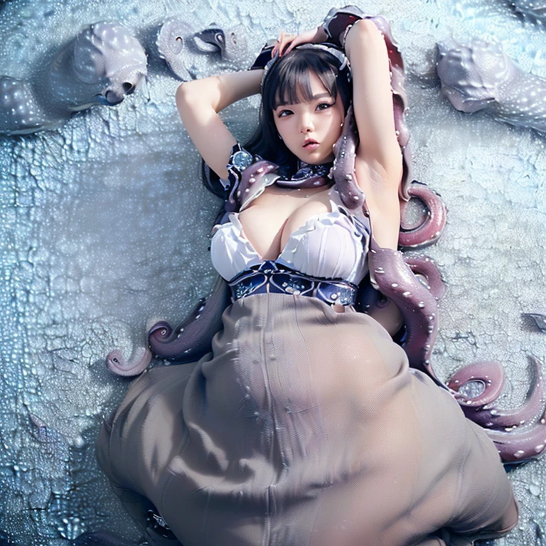 (must be follow these prompts:2),masterpiece, best quality, extremely detailed,photorealistic,(one woman:2),(alone:1.5),(genuine japanese looks:1.5),(japanese pretty woman:1.5),(adult woman but girly looks:1.4),(girlish face:1.6),(entangled her:1.9),(enrolled at major university:1.3),(adorable face:1.4),(a little plump face:1.5),(a little tiny height:1.3),(a little fat legs:1.3),(a little short regs:1.2),(a little plump hip:1.3),(natural face:1.8),(hardened chino pants on:1.5),(usual face:1.6),(she looks like japanese idol:1.5),(do not cut out her clothes:1.5),(normal body structures:1.9),(displayed one woman on single picture:2),(three-dimensional seminal crystals are notably formed on her clothes too much:1.7),(irresistible voluptuous expression:1.5),(irresistible voluptuous body style:1.5),(a little plump japanese woman:1.2),(viscously penetrated from outer side but slowly invading to the depth:1.7),(a little plumpy legs:1.3),(smegma's frosted hugest tentacle thoroughly caressed her clothes:1.7),(viscously hugest tentacle never released her:1.7),(she is very tired to faint away:1.8),(she looks exhausted with viscously clothes on for hugest tentacle's salacious caress:1.8),(salacious tentacle coiling around her clothes with numerous randy crawlers:1.7),(thoroughly caressing for get her more viscous:1.7),(hugest tentacle's caressing was thoroughly draining her vitality too much:1.6),(her vitality is just a few to go:1.8),(serious infringement:1.8),(tyrannical tentacle's infringement in her vaginal portion of cervix:1.9),(salacious tentacle forcibly violated her:1.8),(she is completely stucked for entangled:1.8),(she is thoroughly stucked and limply down:1.8),(huge tentacle gone rampant around her:1.9),(urinary tentacles:1.9),(tyrannical tentacle diddling her too much:1.8),(her body smells sour and frousy:1.7),(her expression is like a ta:1.9),(limitless tyrannical tentacle:1.9), (she fellate hardened tentacle for ejaculatory finish far too much:1.8),(raping:2)
