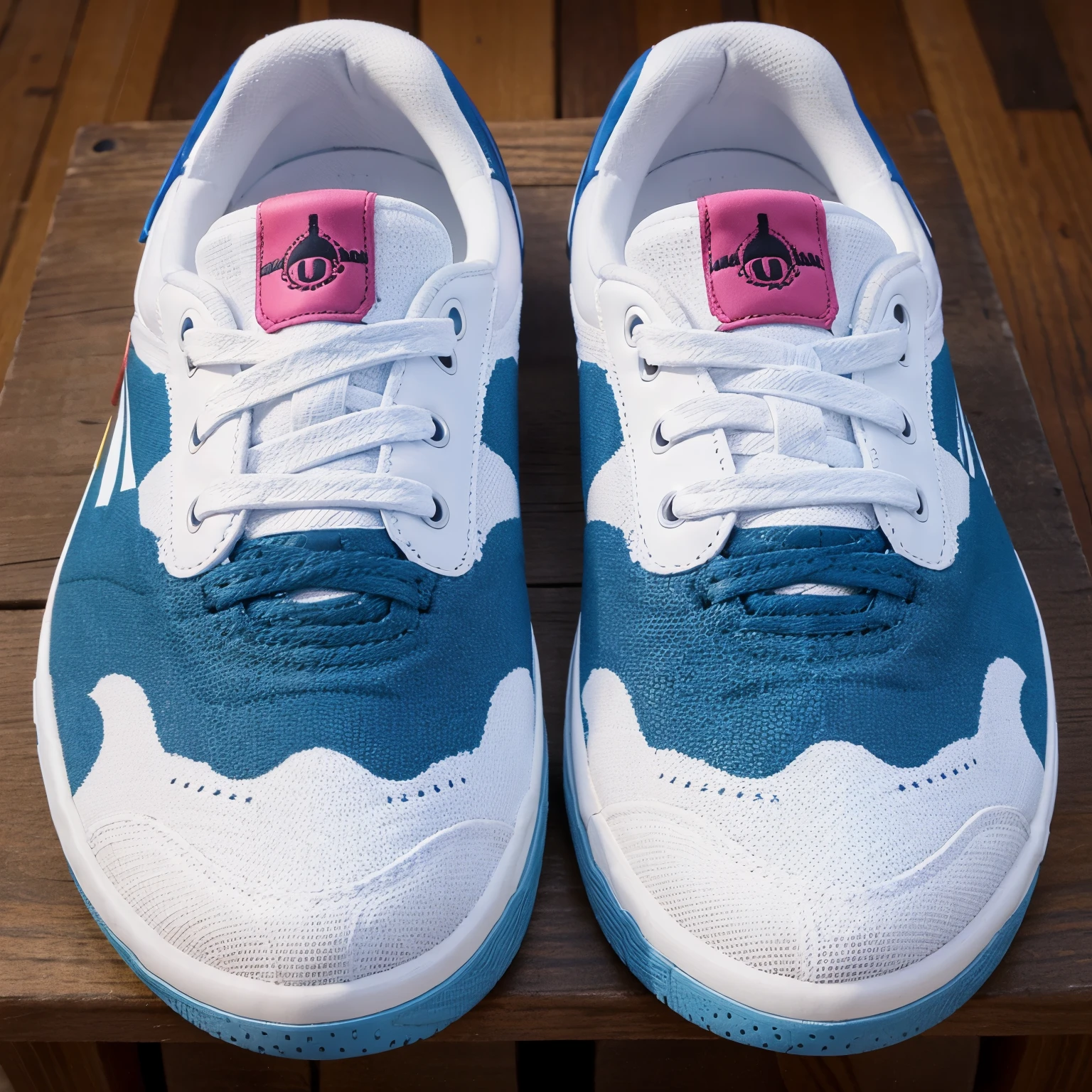 Design of a pair of tennis shoes with a Pyschobilly style print