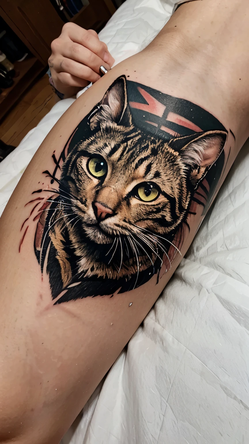 Cat, hermandad, paint brush, tattoo concept, stars, scout, flor de Liz,