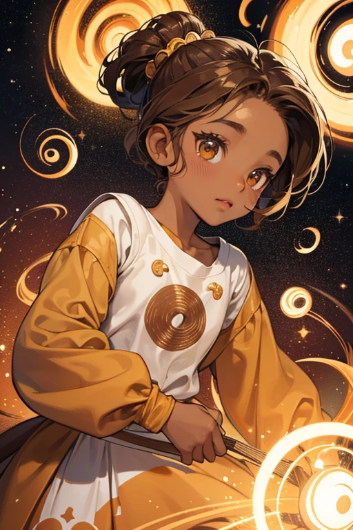 As a humanoid, Wee Wee has brown skin with a swirl . Her main body color is darkish-brown, but her face and swirl are light brown. She resembles a peanut. The swirl is slightly larger than Gorflax's swirl. In tonsil form, she looks like a tannish-peach colored circle. SPARKLE; GLITTER